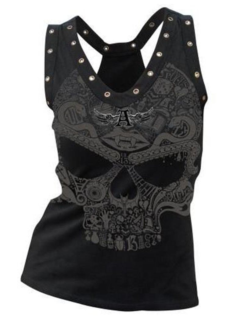 Skull print casual camisole