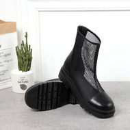 Flat Black Net Boots