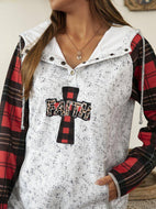 Casual Plaid Long Sleeve Sweatshirt