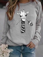 Giraffe Print Hooded Sweatshirt