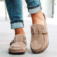 Casual Comfy Leather Slip On Sandals