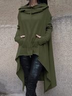 Pure Color Casual Two Wool Long-sleeved Ladies Sweatshirt