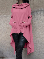 Pure Color Casual Two Wool Long-sleeved Ladies Sweatshirt