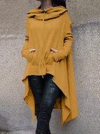 Pure Color Casual Two Wool Long-sleeved Ladies Sweatshirt