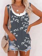 Printed Loose Tank T-shirt