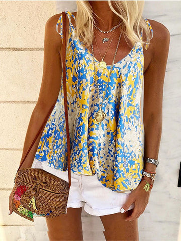 Floral Tank Top Halter T-shirt Top