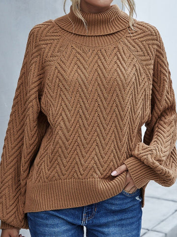 Women's Lantern Sleeve Turtleneck Sweater