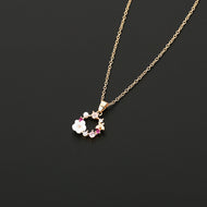 Romantic Flower Garland Rose Gold Necklace Pendant Gifts for Girls