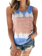 Loose Round Neck Positioning Printed Vest Top