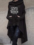 GOOD WITCH MOST OF THE TIME Printed Long-sleeved Women's Sweater With Two Wool Pockets