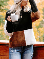 Colorblock Stitching Long-sleeved Sweater