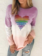 Women's Gradient Colored Love Long Sleeve T-Shirt