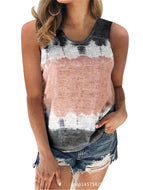 Loose Round Neck Positioning Printed Vest Top