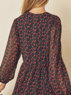 Small Floral V-neck Sweet Dress