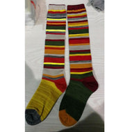 Vintage Striped Cotton Thigh Socks