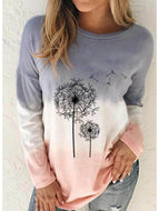 Tie-dye gradient dandelion print top