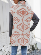 Patchwork Printed Long Sweater