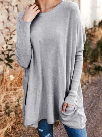 Spring/Autumn New Casual Loose Mid-length Top