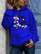 Fun Animal Print Round Neck Hoodie Tops