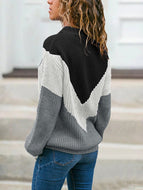 Relaxed Long Sleeve Ribbed Knit Sweater