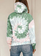 Casual Tie-dye Printed Loose Hooded Sweatshirt