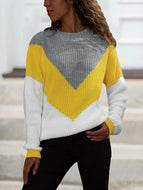 Relaxed Long Sleeve Ribbed Knit Sweater