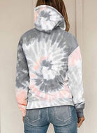 Casual Tie-dye Printed Loose Hooded Sweatshirt