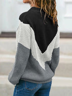 Relaxed Long Sleeve Ribbed Knit Sweater