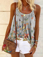 Butterfly Printed Camisole Top Loose Vest