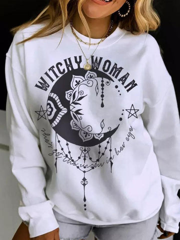 Halloween Witchy Woman Mandala Pullover Sweatshirt