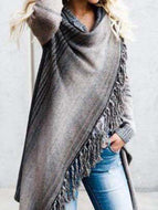 Striped Shawl Sweater