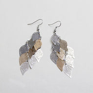 Colorful Seven Nine Leaf Earrings