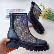 Flat Black Net Boots