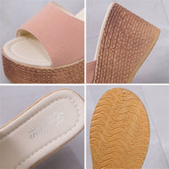 Korean Version Wedge Sandals Platform High Heel Muffin Bottom Slippers Holiday Ladies Shoes