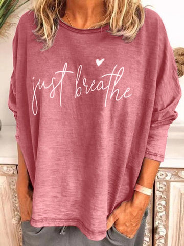 Long sleeve round neck printed T-Shirt Top