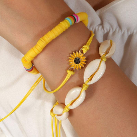 Bohemian Style Shell Daisy Weave Bracelet